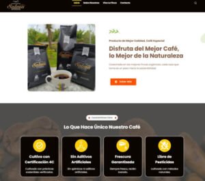 Modern website layout concept for an organic coffee brand