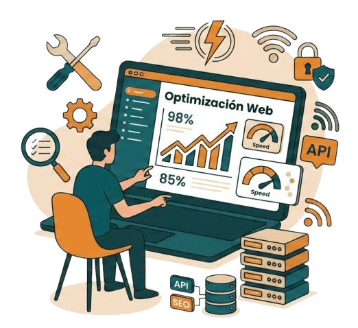 Advanced web design features and professional speed optimization services for WordPress websites.