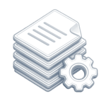 Web design architecture icon representing structured content and professional system settings.