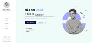 Elegant one-page web portfolio concept for a digital agency